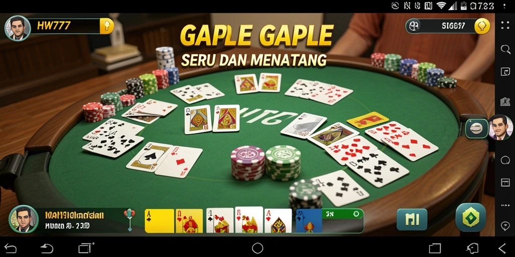 Screenshot menunjukkan gameplay seru Gaple di HW777.