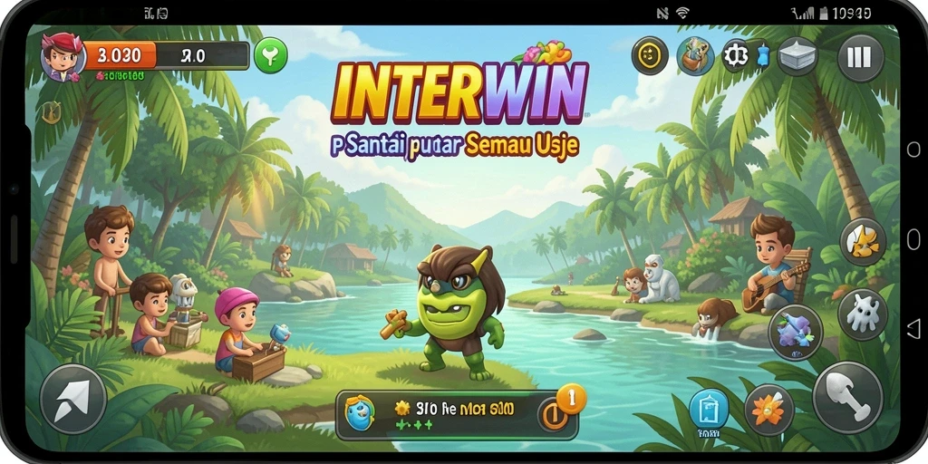 Tampilan gameplay INTERWIN yang cerah dan menyenangkan.