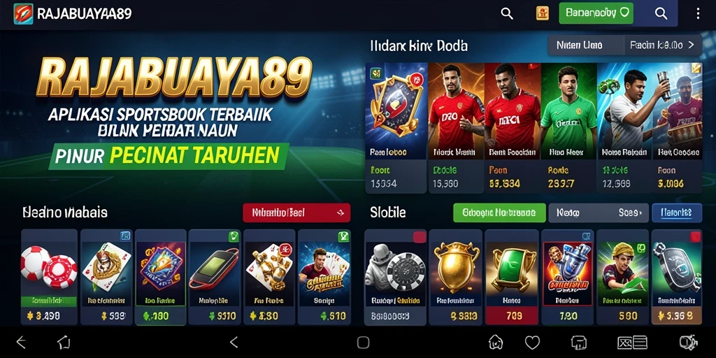 Tampilan gameplay RAJABUAYA89 saat memasang taruhan olahraga.