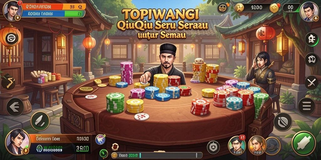 Screenshot gameplay TOPIWANGI menampilkan keseruan permainan QiuQiu.