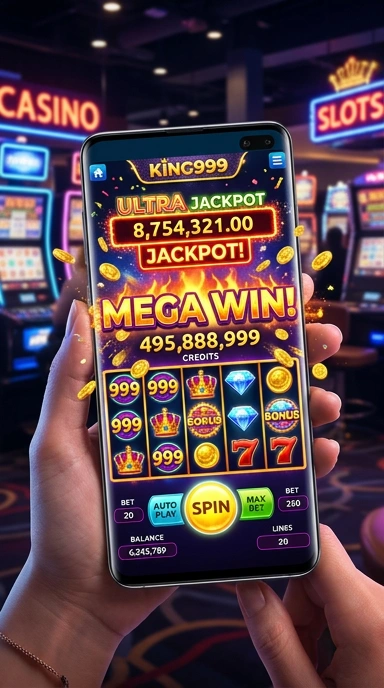 Tampilan utama aplikasi king999 yang sederhana dan menarik.